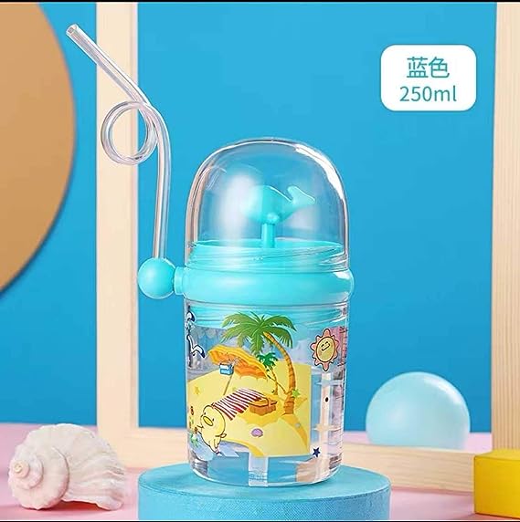 Fancy Water Bottle Cup With Straw