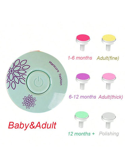 6 in 1 Round Electric Baby Nail Trimmer Set Manicure Set