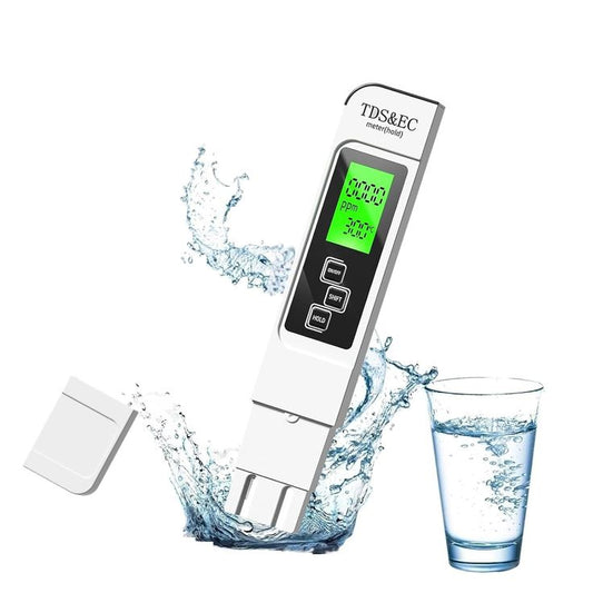 Digital Water Quality Tester – TDS & EC Meter with Temperature Display (0–9990 PPM Range)