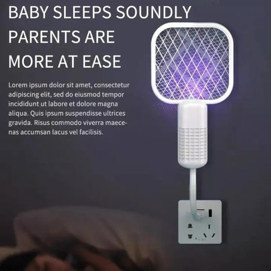USB Rechargeable Mosquito Swatter with UV Light – Portable Electric Fly Killer