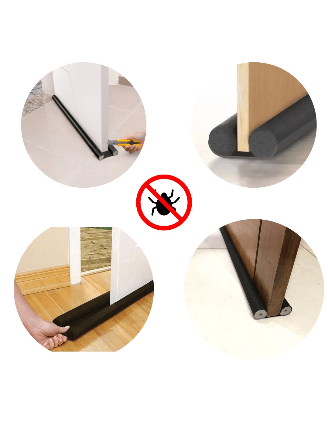 Dust Stopper, Twin Guard Air Insulator, Flexible Door Bottom Seal Strip pack of 5