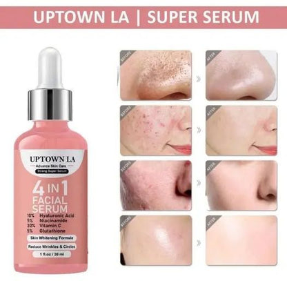 Uptown LA 4-in-1 Super Facial Serum – Hyaluronic Acid, Vitamin C & Niacinamide