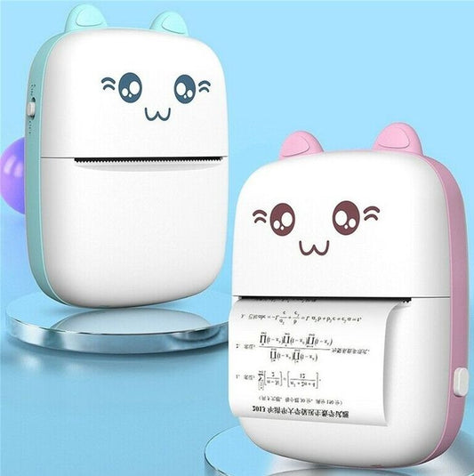 Portable Mini Thermal Printer with Cute Design & Paper Rolls