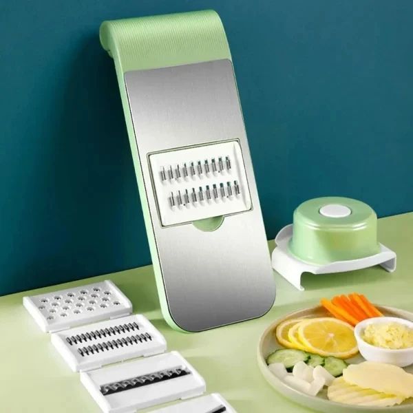 5-in-1 Mandolin Slicer & Vegetable Cutter – Stainless Steel Food Slicer