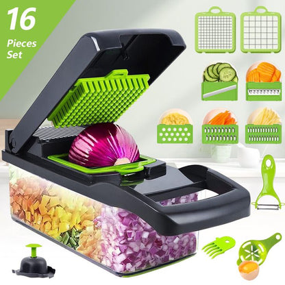 16 in 1 Multifunctional Vegetable Cutter & Chopper – Slicer, Dicer, Grater