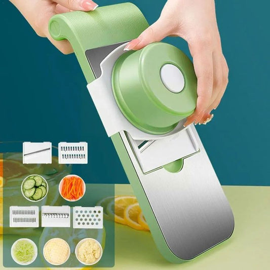 5-in-1 Mandolin Slicer & Vegetable Cutter – Stainless Steel Food Slicer