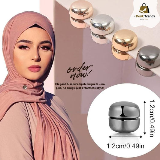 Magnetic Hijab Pins – Round Scarf Clips (1 Pair)