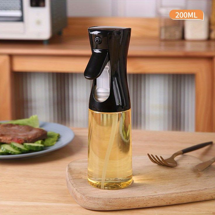 Glass Oil Spray Bottle for Kitchen & Air Fryer – Refillable Olive Oil Sprayer