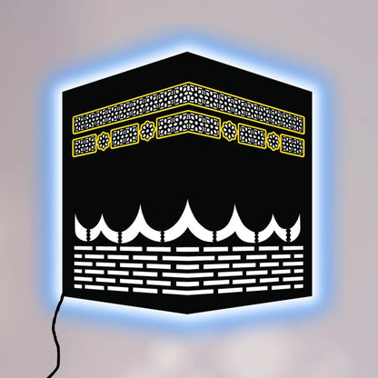 Kaaba-Inspired LED Wall Art (12×12 in) – Islamic Home Décor
