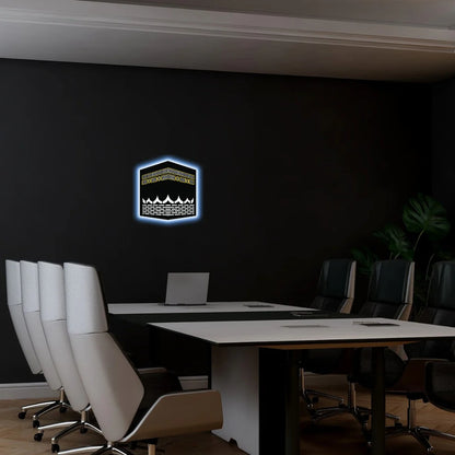 Kaaba-Inspired LED Wall Art (12×12 in) – Islamic Home Décor