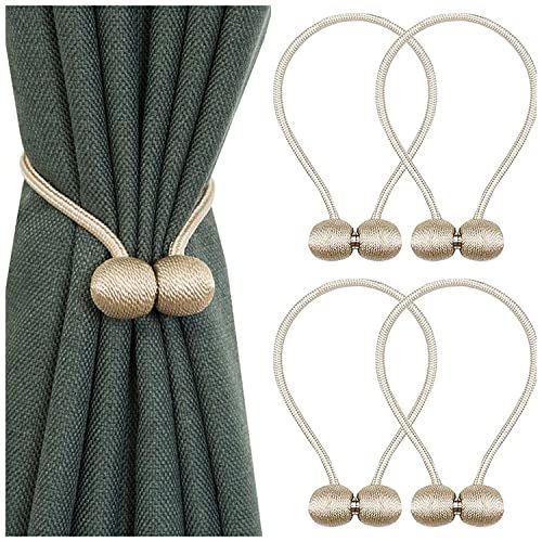 5 Pieces Magnetic Curtain Tieback Tie Backs Holdbacks Buckle Clip Strap Magnet Pearl Ball Curtain Hanging Belts Rods Rope Accessoires