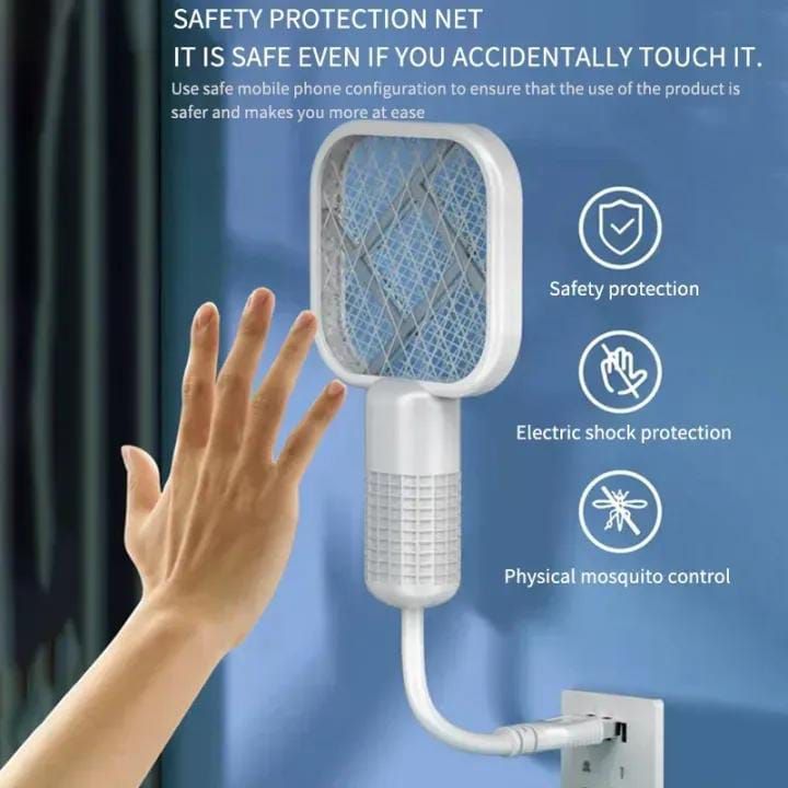USB Rechargeable Mosquito Swatter with UV Light – Portable Electric Fly Killer