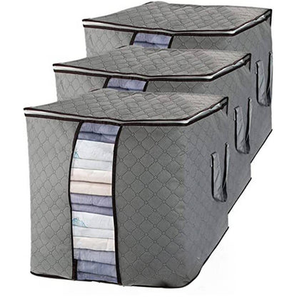 3‑Pack Large Storage Bags – Clothes, Toys & Blankets