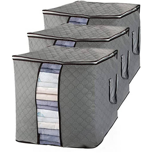 3‑Pack Large Storage Bags – Clothes, Toys & Blankets