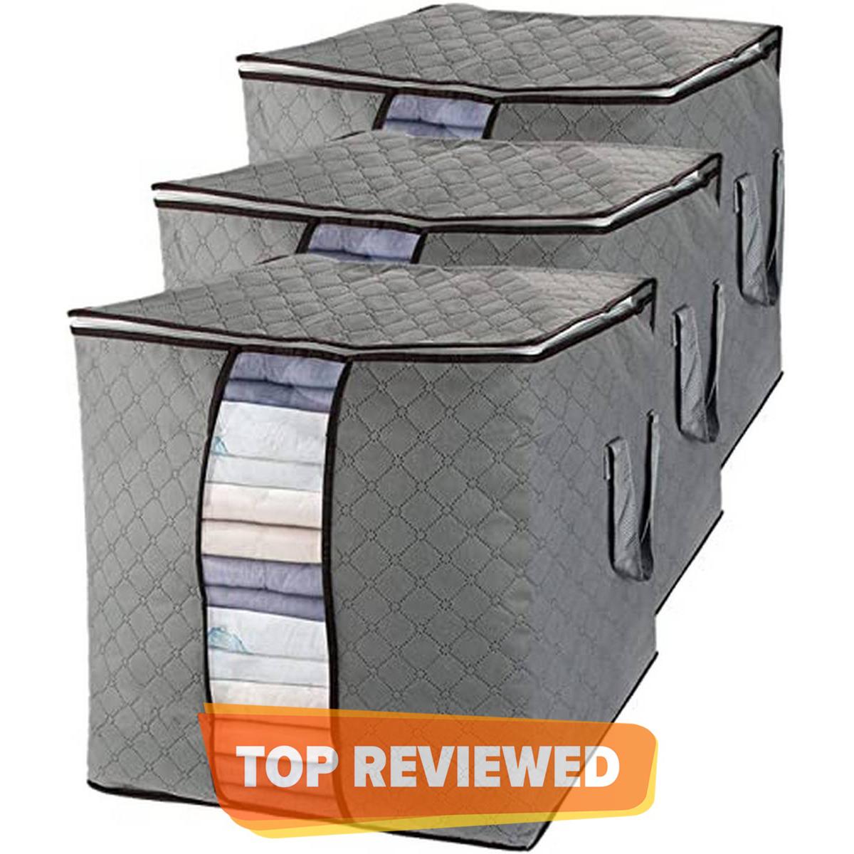 3‑Pack Large Storage Bags – Clothes, Toys & Blankets
